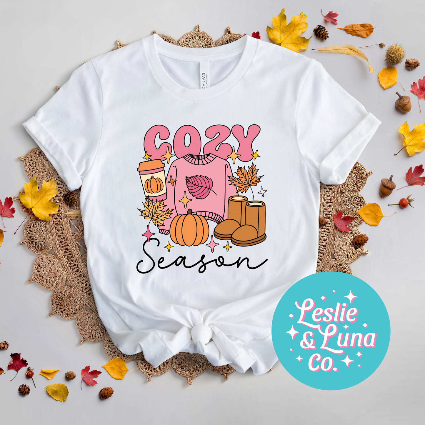 Pink & Pumpkin Season Fall Tee