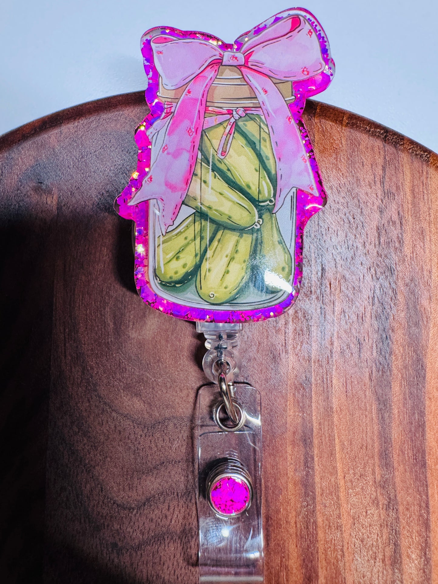 Coquette Pickle Jar Badge Reel