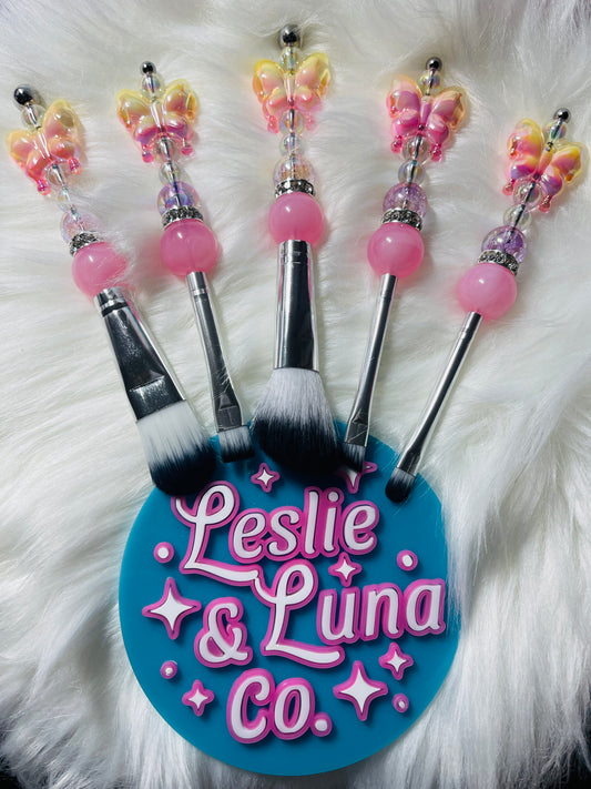 Beaded 5pc Makeup Brush Set